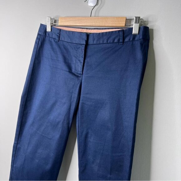 J Crew Womens Size 0 City Fit Capri Pants Navy Blue Stretch Canvas Flat Front - Picture 4 of 10